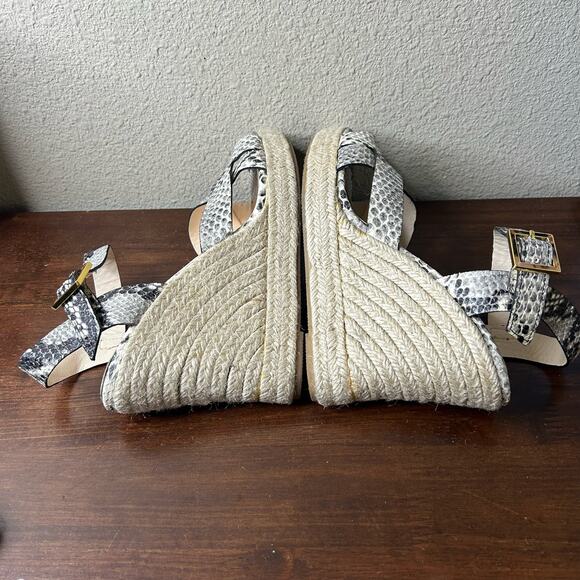 Ted Baker Shoes Platform Wedge Heels Espadrilles Embossed‎ Leather Size 41/US 8 - Picture 7 of 11